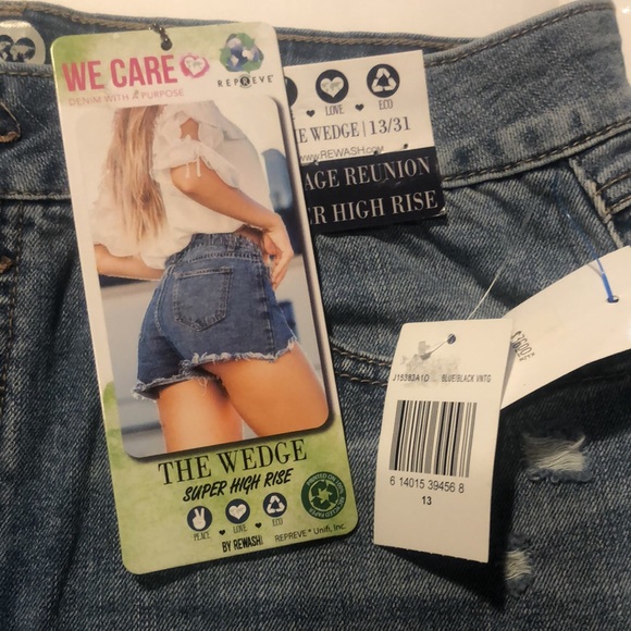 Rewash Pants - Rewash super high wedge button fly shorts